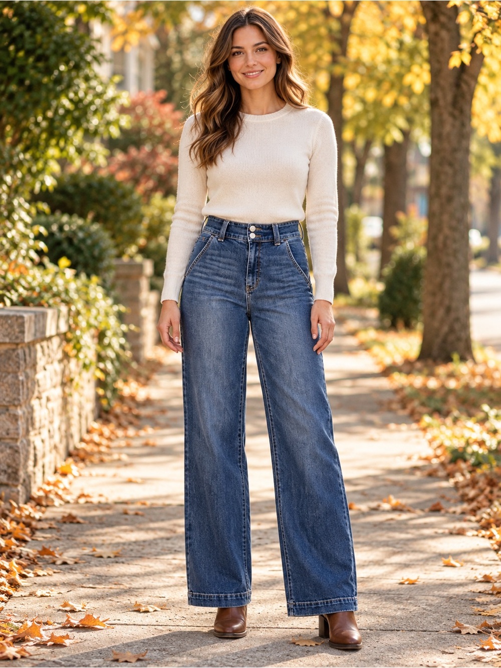 Judy Blue High Waist Double Button Wide Leg Jeans 82558 Size 9/29 Like New